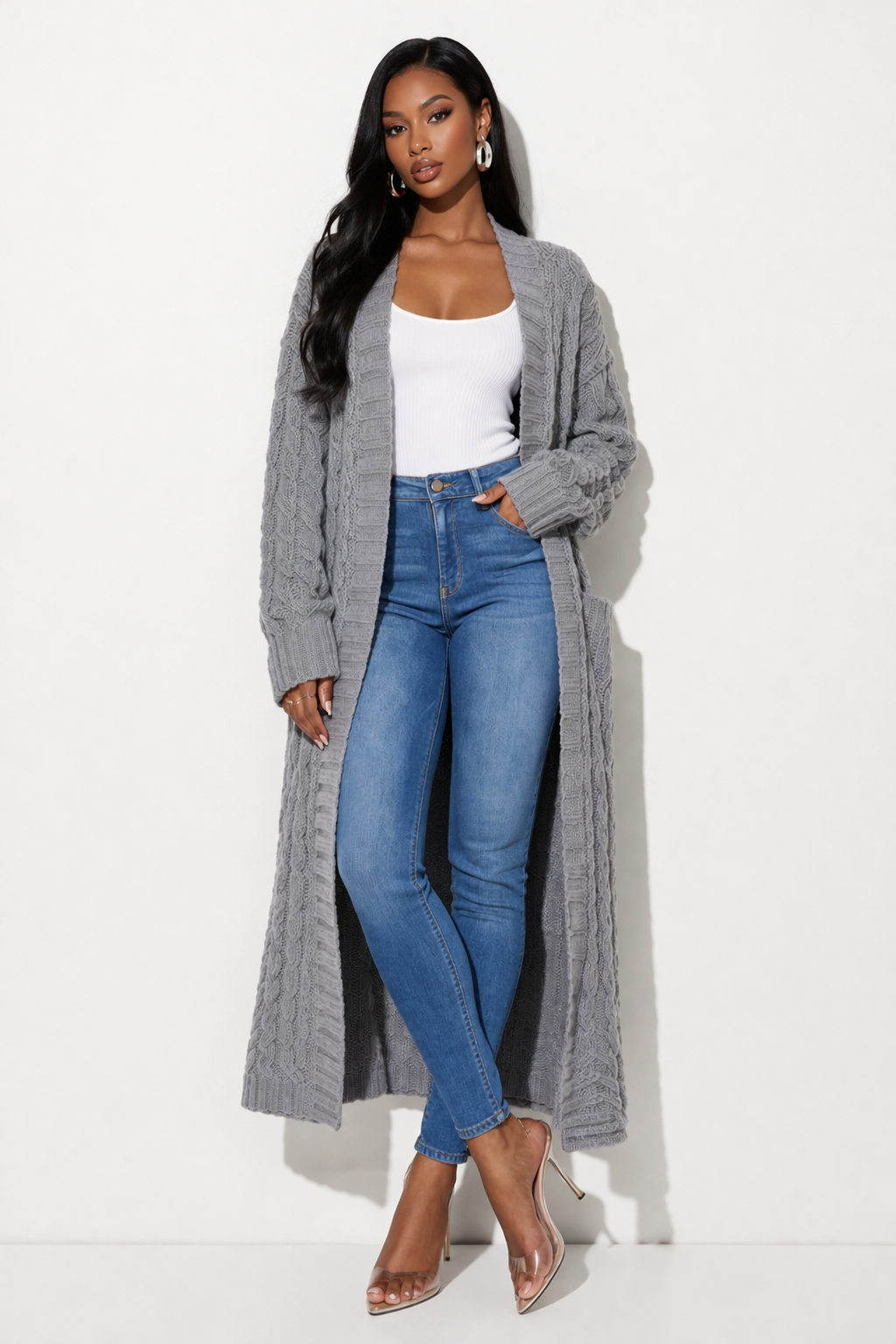 Jessica Long line Knit Cardigan