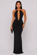 Maia Deep V-Cut Dress