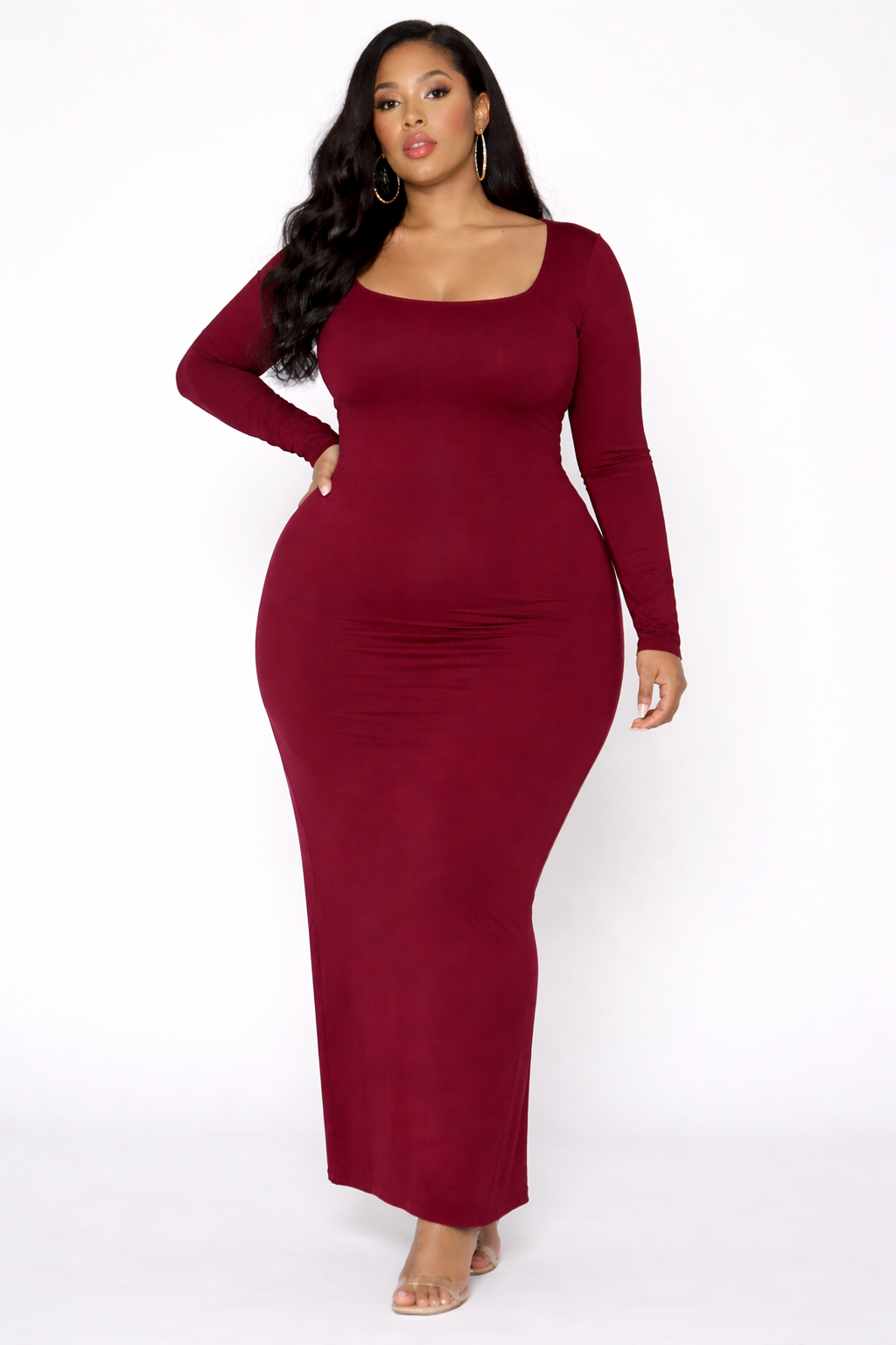 Selina Long sleeve maxi dress (Plus size)