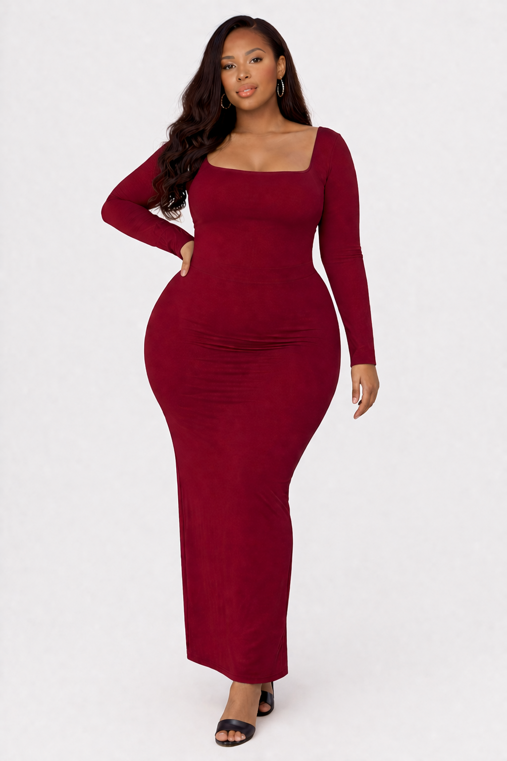 Selina Long sleeve maxi dress (Plus size)